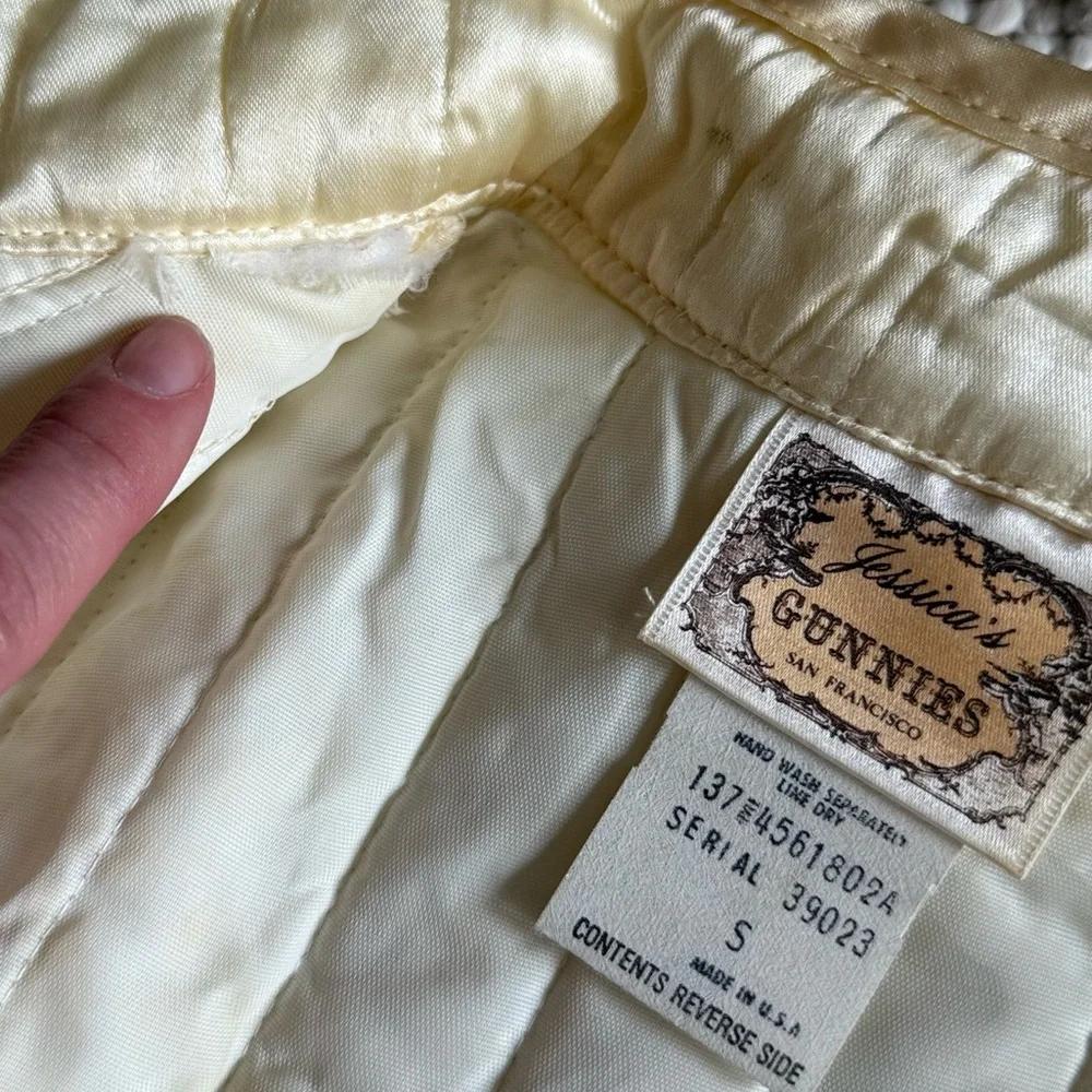 VTG Jessica's Gunne Sax Quilted Long Sleeve Satin
Lace Trim Open Prairie Jacket - Picture 15 of 16